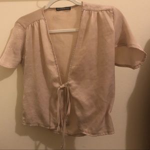 Brandy Melville Pink Silk blouse